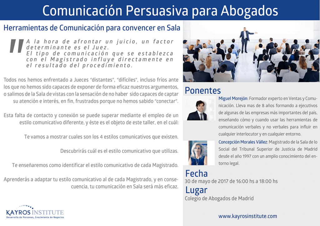 Taller Comunicación Persuasiva para abogados